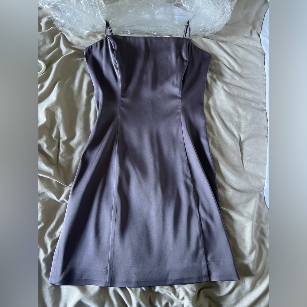 Aritzia/Sunday Best Satin Square Neck Mini Dress